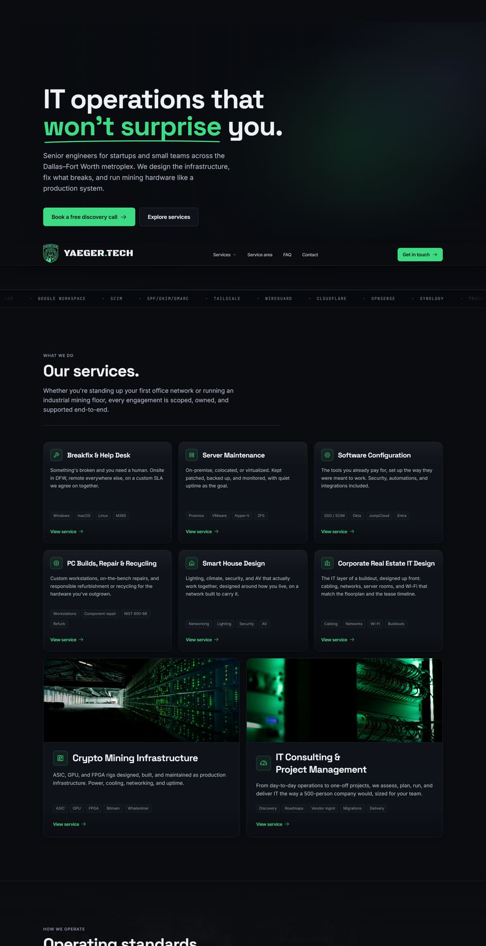 The Yaeger Technologies website